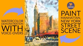 New York Watercolor Painting Tutorial | 35,000 Facebook Group Member Special!