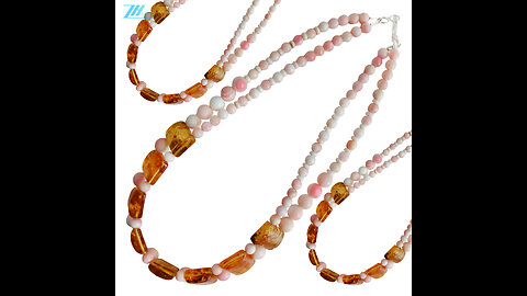 Amber pendant and pink Princess spiny oyster handmade necklace full strand 16inch gift01