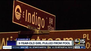 Girl, 3, pulled from bottom of Chandler pool