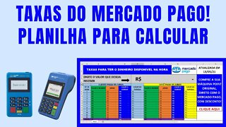 PLANILHA PARA VOCÊ CALCULAR AS TAXAS DO MERCADO PAGO!