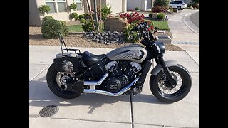 Custom 2 to 1 exhaust on the Indian Scout bobber