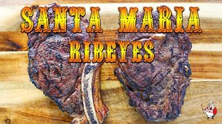 MASSIVE RIBEYE STEAKS 🔥 Reverse Sear On A Santa Maria Grill