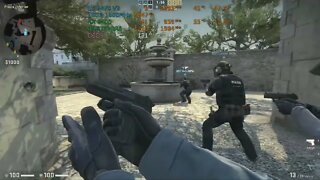 RX 6400 com o E5 2470 V2 X79A, jogando CSGO, em resolução HD 1366x768p qualidade gráfica baixa.