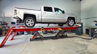 Chevrolet Silverado 1500 on Celette RHONE XL bench with electronic measuring system NAJA 3D
