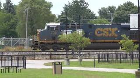 CSX I010 Intermodal Double-Stack Train with DPU from Fostoria, Ohio July 23, 2022