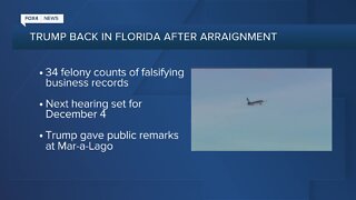 Trump back in Florida after arraignment