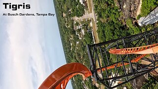 Front Row POV of TIGRIS at Busch Gardens, Tampa Bay, Florida, USA