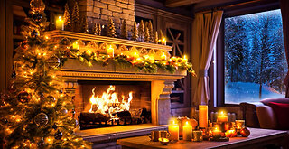 24/7 Christmas Fireplace Music 🔥 Relaxing Christmas Music Ambience 🎅🎄 Crackling Christmas Fireplace