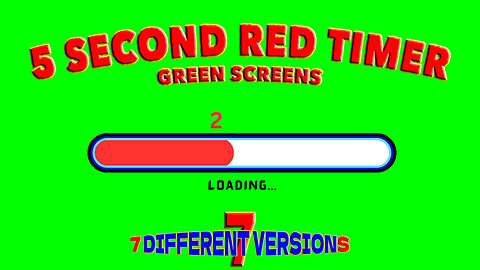 5 Second Red Timer Green Screens - 4K