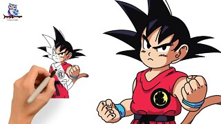 How To Draw Anime Kid Goku (Dragon Ball Z) Tutorial