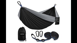 Sponsored Ad - Brazilian Double Hammock with Tree Straps, 2 Persons Hammock Portable Hanging Ca...