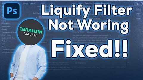 💡 Liquify Filter Not Working In Photoshop 📸 | Low End PC Settings ⚙️ | Full 100% Fix ✅ | #photoshop