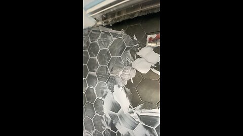 Grouting hexagonal tiles