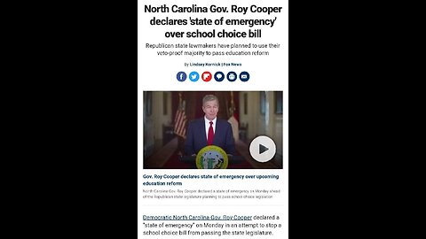 NORTH CAROLINA GOVERNOR ROY COOPER THINKS ITS A STATE OF AN EMERGENCY FOR KIDS TO HAVE SCHOOL CHOICE