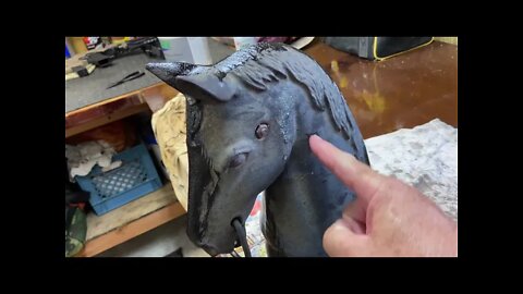 Using Rust Converter On Metal Horse Head Project - Adding Mr. T Brand To It