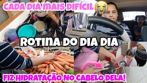 ROTINA DO DIA DIA +FIZ HIDRATAÇÃO NO CABELO DA NICOLLY// COMPRAS BASICA NO MERCADO