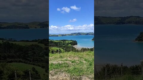 Start of Cowes Bay Road Waiheke Island near Orapiu.