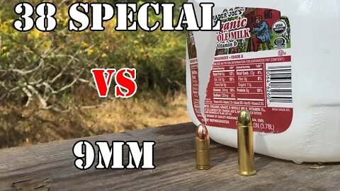9mm vs .38 Special... Water Jug Test