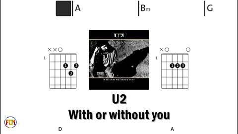 U2 With or without you - (Chords & Lyrics like a Karaoke) HD