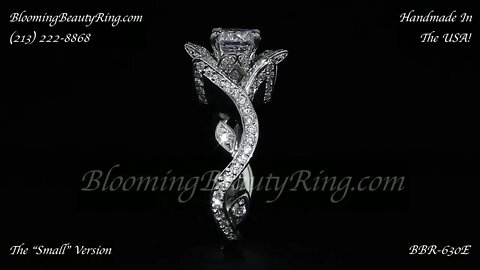 BBR-630E Lotus Swan Small Version Engagement Ring By BloomingBeautyRing.com