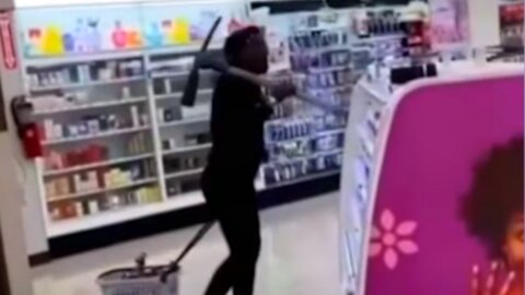 Muttering Shoplifter Armed With A Pickaxe Easily Robs A Rite Aid In California