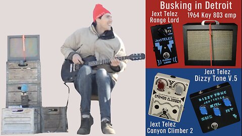 Busking in Detroit 🎸 Jext Telez ⚡ 1964 Kay 803 RCA tubes🔊 Range Lord 🎼 Dizzy Tone 🎵 Canyon Climber 🎶