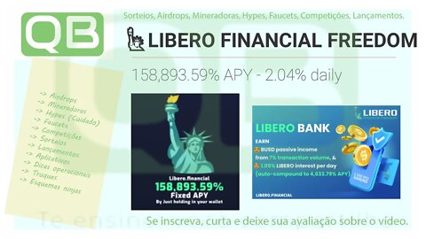 #APY - 158,893.59% BSC - Libero - ROI diário de 2.04%