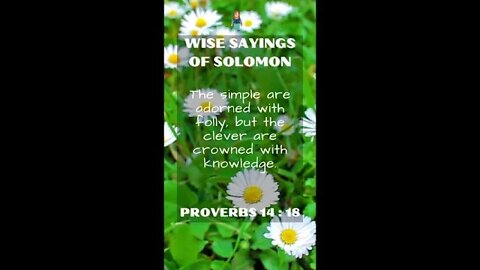 Proverbs 14:18 | NRSV Bible | Wise Sayings of Solomon