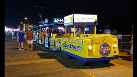 Beach and Riding the "Sightseer" Tram Car in Wildwood NJ - July 2021