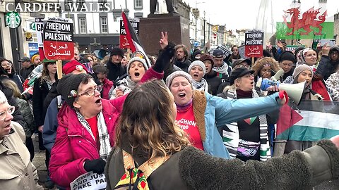 March Pro-Palestinian Protesters Cardiff City