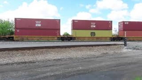 CSX Q161 Intermodal Double-Stack Train from Fostoria, Ohio May 8, 2021