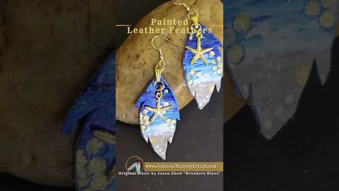STAR BUBBLES, 2 inch, feather inspired leather earrings