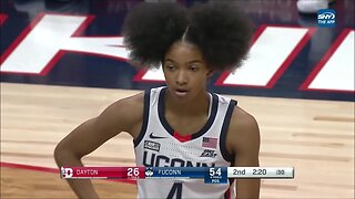 FIRST Career Bucket For Freshman Qadence Samuels | #2 UConn Huskies Women's Basketball vs Dayton