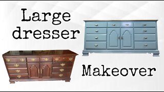 LARGE DRESSER MAKEOVER | FURNITURE REMODEL