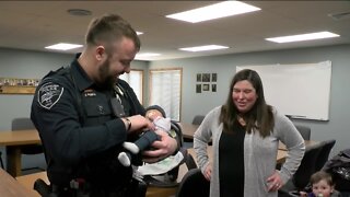 Germantown officer reunites with family after helping deliver baby