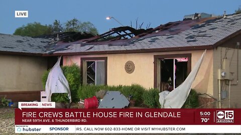 Massive house fire breaks out in Glendale