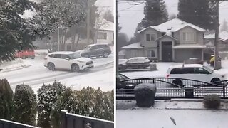 Snowfall in British Columbia causes extremely icy roads
