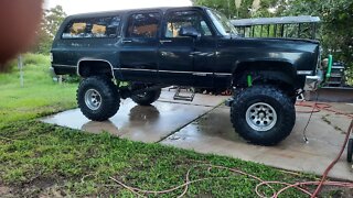 Put the 38 Super Swampers back on the 91 Chevy suburban