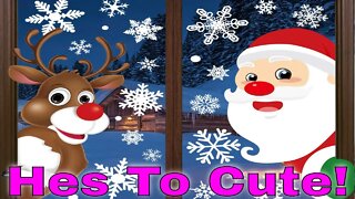 OCATO 310 Pcs Christmas Window Clings Static Snowflakes Window Clings Santa Claus Reindeer Decals