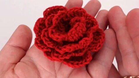 How to crochet simple 3D flower rose tutorial by marifu6a
