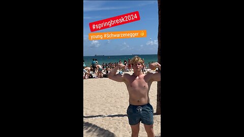 young #Schwarzenegger 👌#springbreak2024 😂👌Fort Lauderdale Beach #springbreak