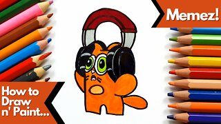 How to draw and paint Memez Headfone Lost Kitties