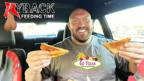 Go Vegan Cafe Grilled Cheese and Cole Slaw Mukbang WARNING⚠️ Blows My Balls Off! Ryback Feeding Time
