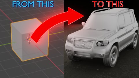 2007 MITSUBISHI PAJERO TR4 modeling for 3D PRINTING without blueprint TIMELAPSE | Blender 3.0