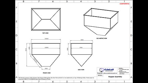 Industrial Hopper (3D views) designed in Solidwork2019