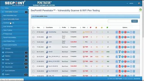 SecPoint Penetrator 48 Improved Vulnerability Scan Report Downloading