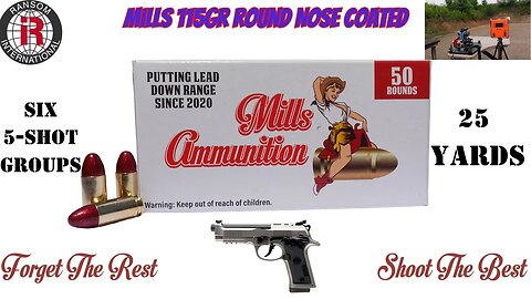 Sorry Federal Mills Ammunition Beretta 92X Performance 9mm RN COATED 5 Shot Groups,