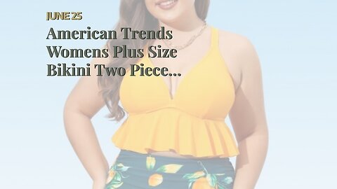 American Trends Womens Plus Size Bikini Two Piece Swimsuits Tummy Control Bathing Suits High Wa...