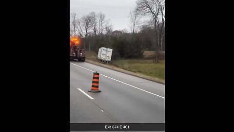 Truck Slips Into Ditch On Highway
