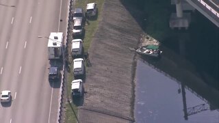 Chopper 5 shows deputies searching canal after crash